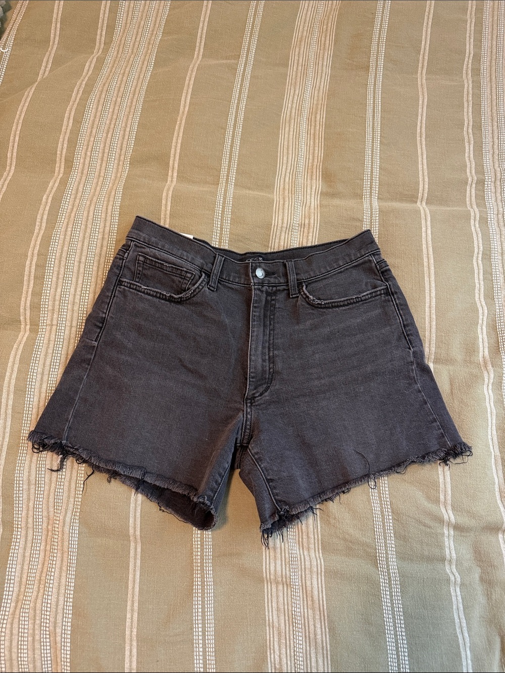 Joe's Jeans Black Frayed Hem Denim Shorts
